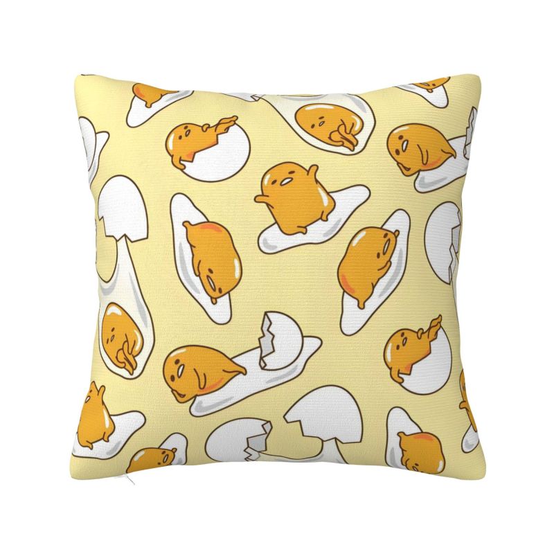 Aangepaste Anime Gudetama Cartoon Kussenhoes 40x40cm Zacht Luxe Sierkussen Woonkamer Decoratie