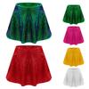 Girls Dance Skirt Shiny Sequins Adorned Stretchy Waistband Built-in Briefs Performance Skirt