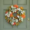 45cm Harvest festival decor wreath, pumpkin maple leaves decor wreath, Autumn decor garland, front door garland, door hanging