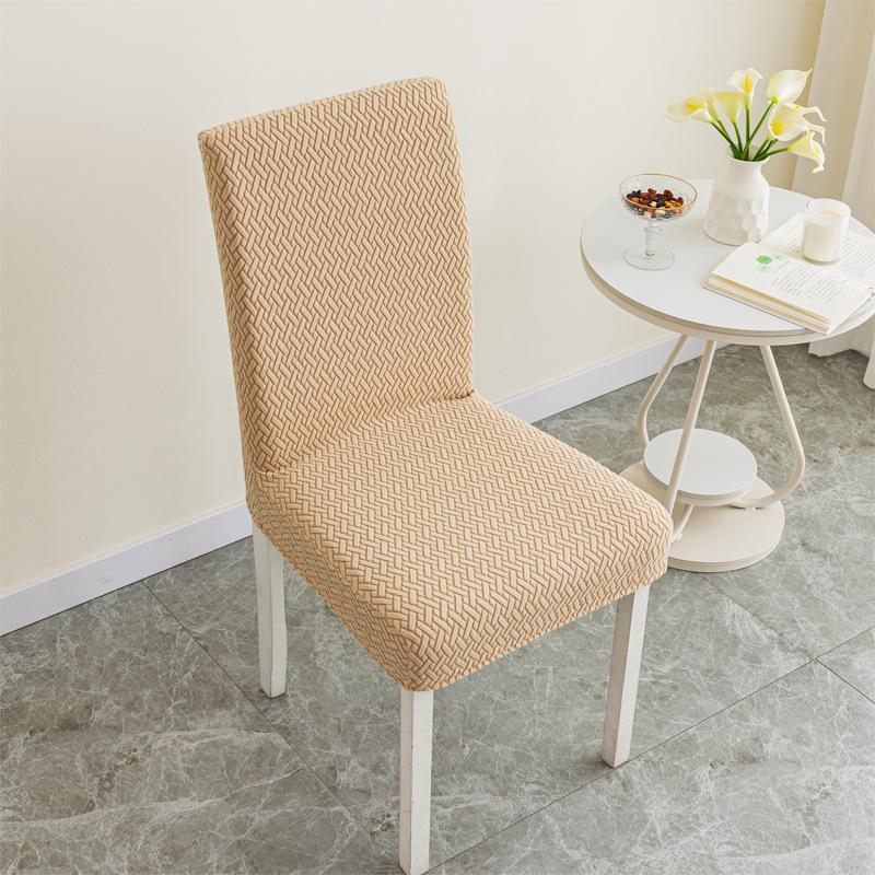 Twill Jacquard Dining Chair Cover, Elastic Seat Slipcover Soft Seat Covers, Dustproof, Suitable for Living Room, Home Decor