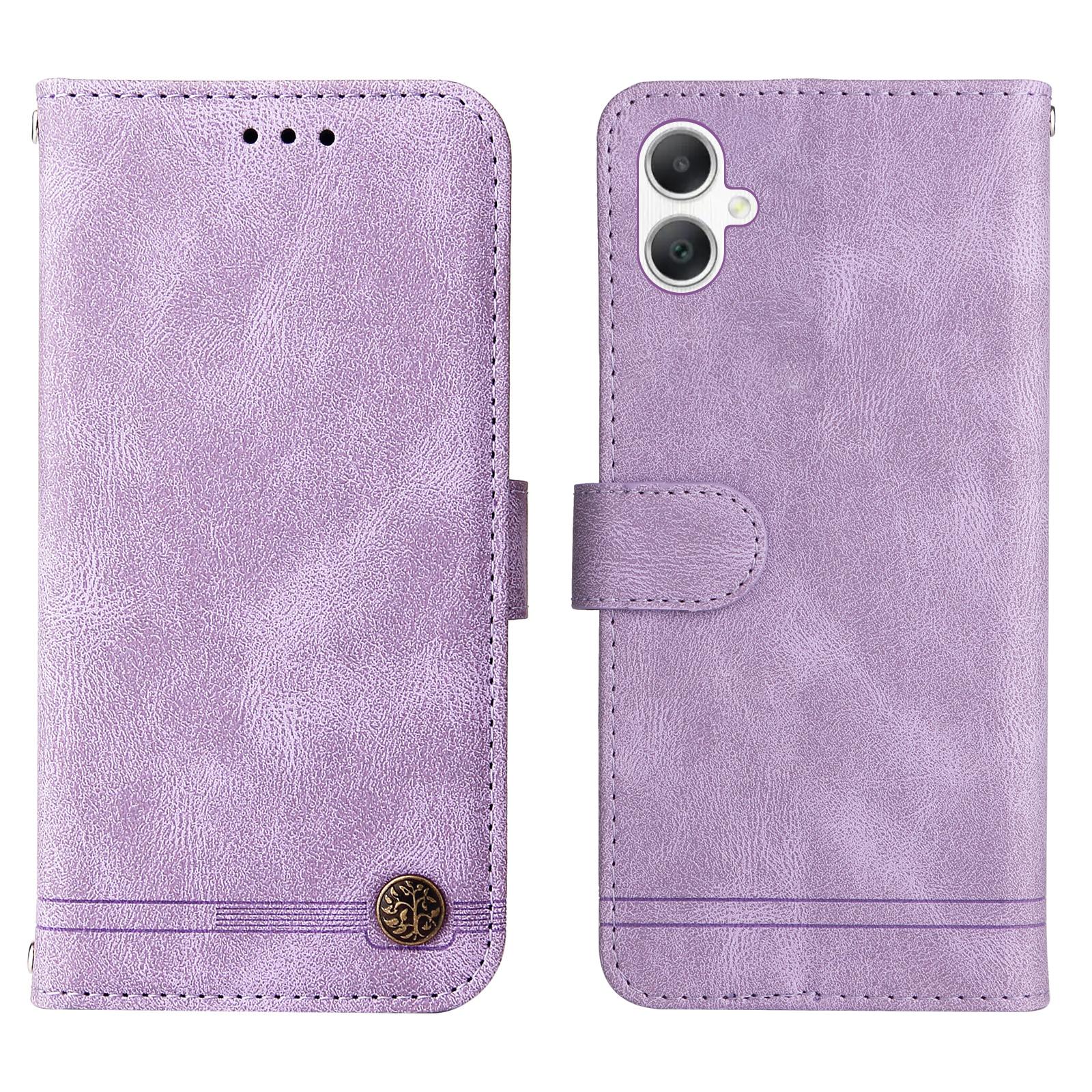 

For Samsung Galaxy A07 4G/A06 4G/A06 5G Leather Wallet Cases Skin Touch Phone Cover Stand with Strap Purple