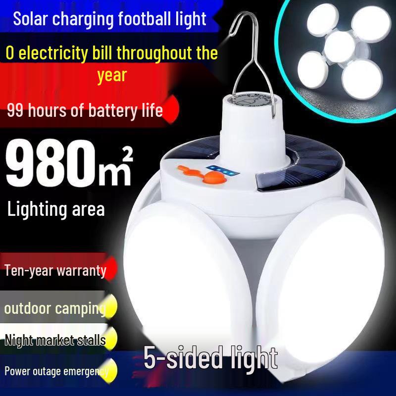 Cross-border Outdoor Camping Solar-Powered Fan with Large Capacity & Long Battery Life