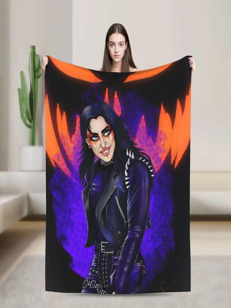 Rhea Ripley Wrestler Flannel Blanket Winter Warm Soft Throw for Kids Living Room Aesthetic Bedspread Sofa Bed Cover