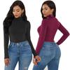 Slim Fits Solid Color Skinny Jumpsuit Women Turtleneck Sexy Women Long Sleeve Playsuits Rompers Bodysuit Clothing 30534