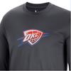 Nike Thunder Team NBA Logo Print Bequemes Atmungsaktives Geradschnitt Langarm-T-Shirt Herren Tops Grau DN8505-060