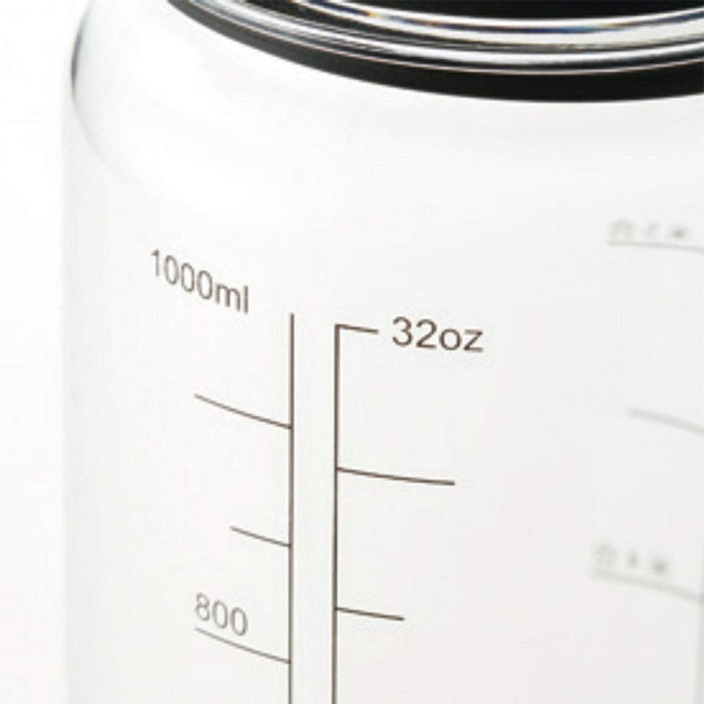 CAPTAIN STAG Water Bottle Sports Bottle Water Bottle 1000ml Direct Drinking with Rice Scale 6 Cups Black UE-3394