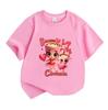 Kids Boys Girls 100% Cotton Crew Neck Short Sleeve T-Shirt, Cute Cappuccino Cup Ballerina Love Heart Print Casual Soft Tee for Daily Wear