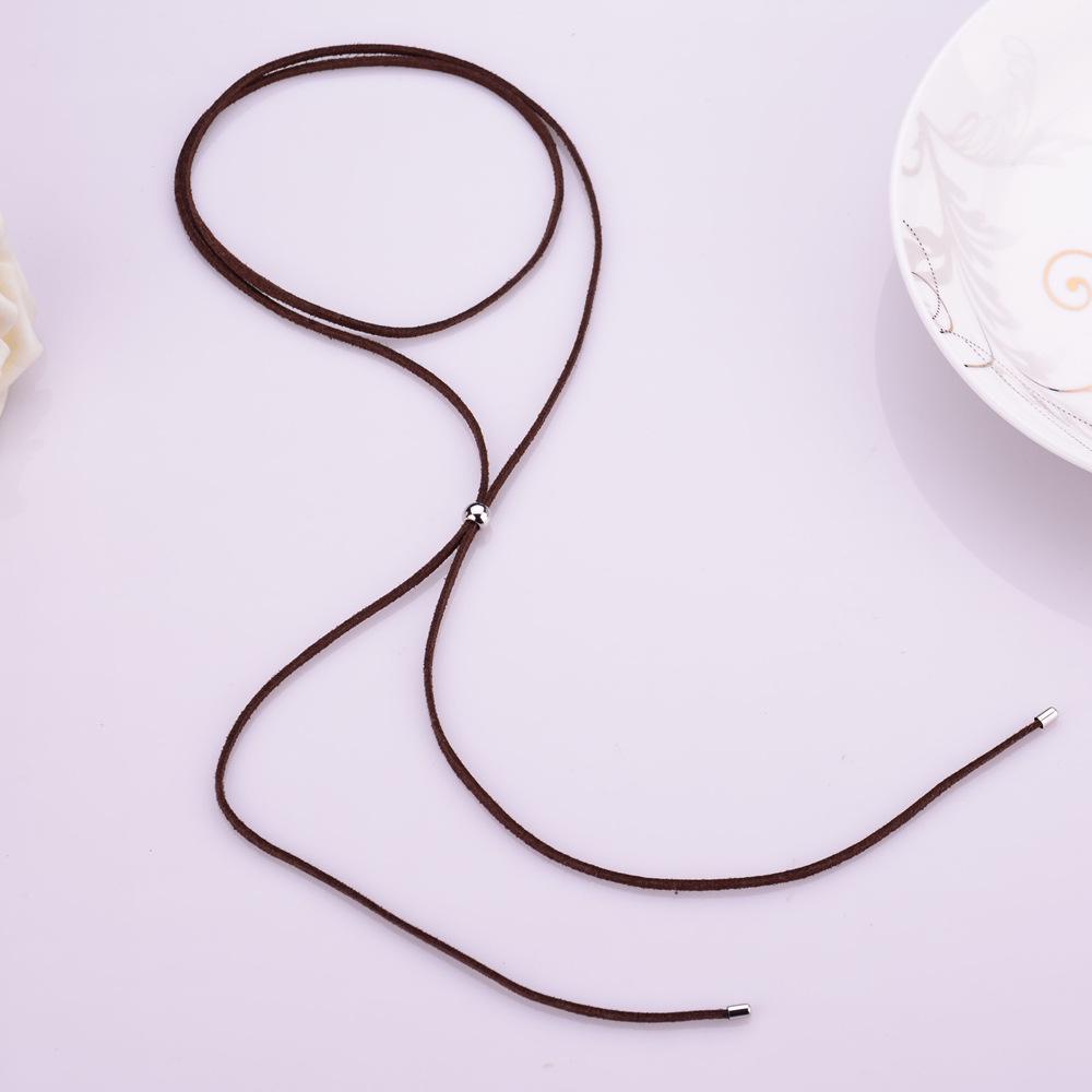 Trendy European & American Velvet Silver Circle Women's Necklace