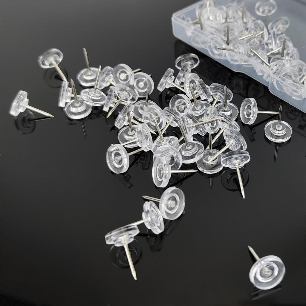 50/100Pcs Big Head Push Pins Map Tacks Thumb Nails Flat Push Pins Thumb Pins for Cork Board Picture Maps Posters Note