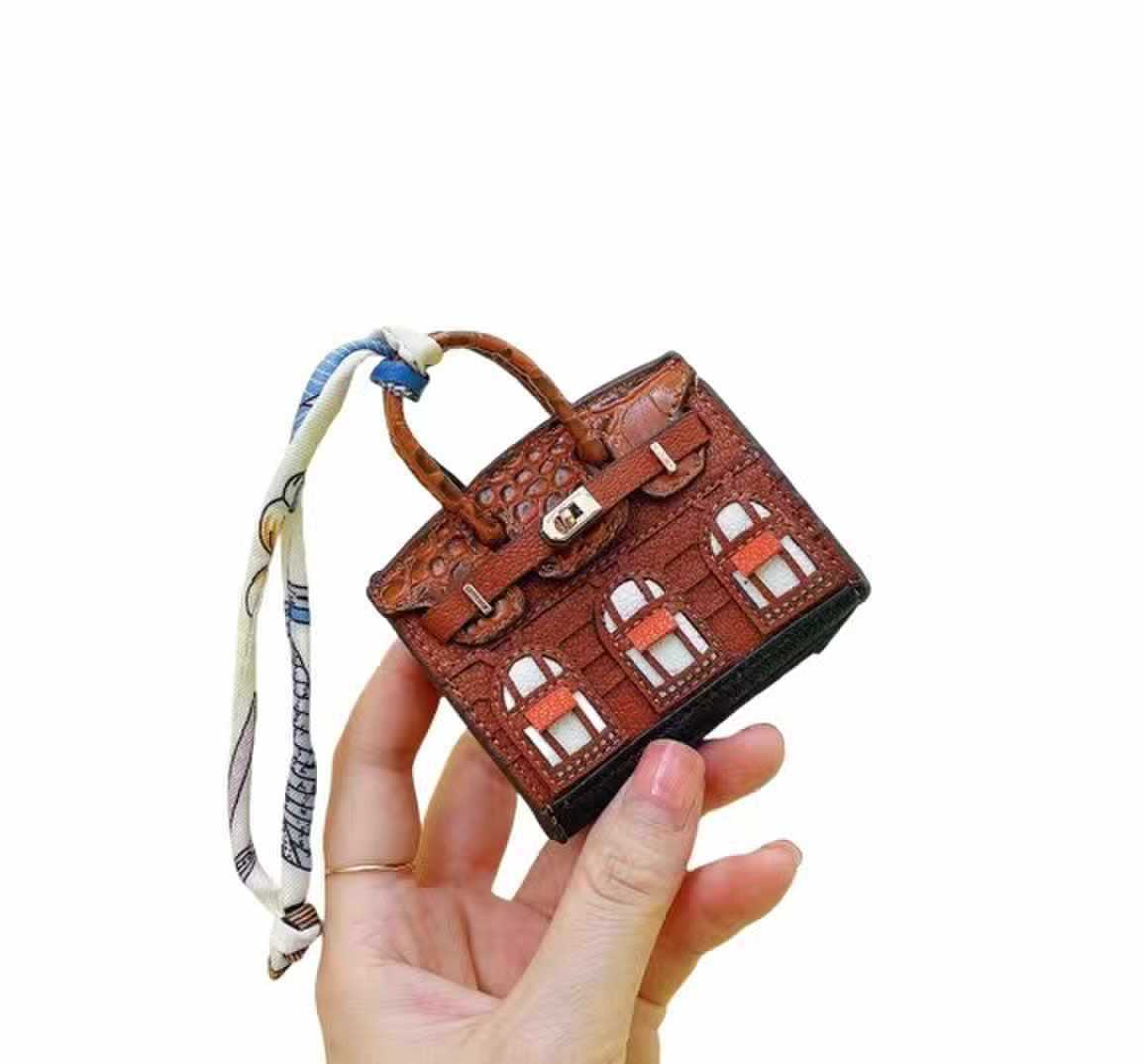 

H Home New Mini Подвеска Маленький Дом Платиновая Сумка Креативная Милая Помада Сумка Наушники Charter Key Сумка 8x4x9 коричневый