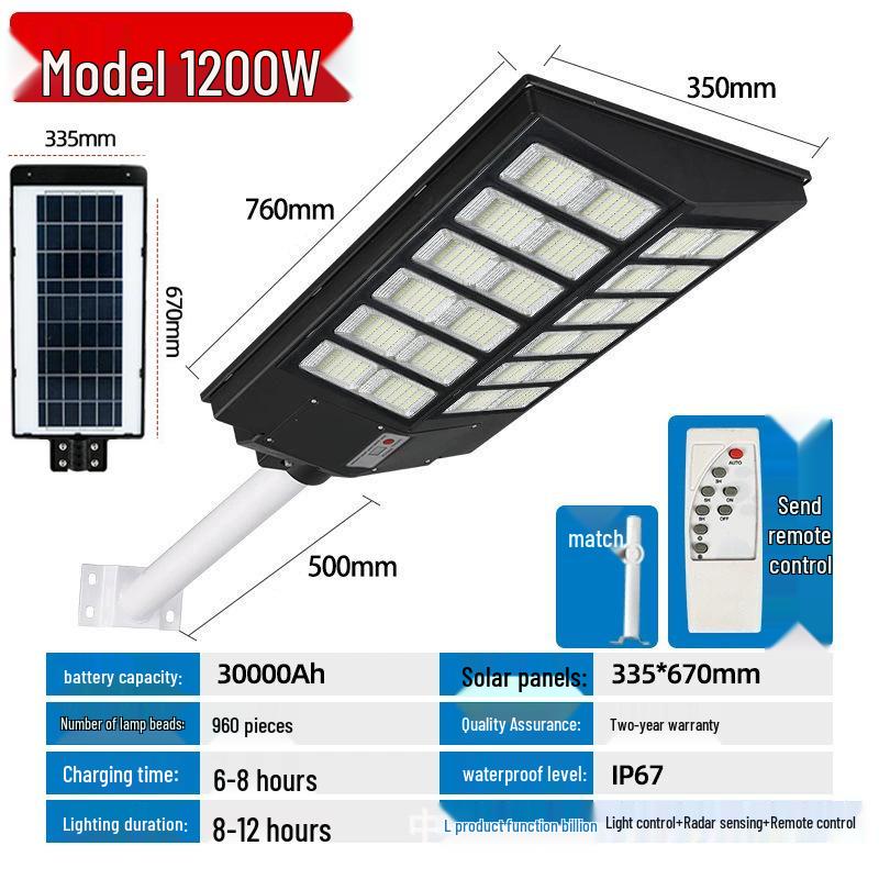 High-Power Outdoor Solar Street Light for Courtyard & Yard