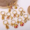 18K Gold Plated DIY Gingerbread Man Earrings - Festive Christmas Collection
