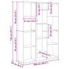 Room Divider Bookshelf Concrete Grey 100 x 24 x 140 cm Wood Based Material