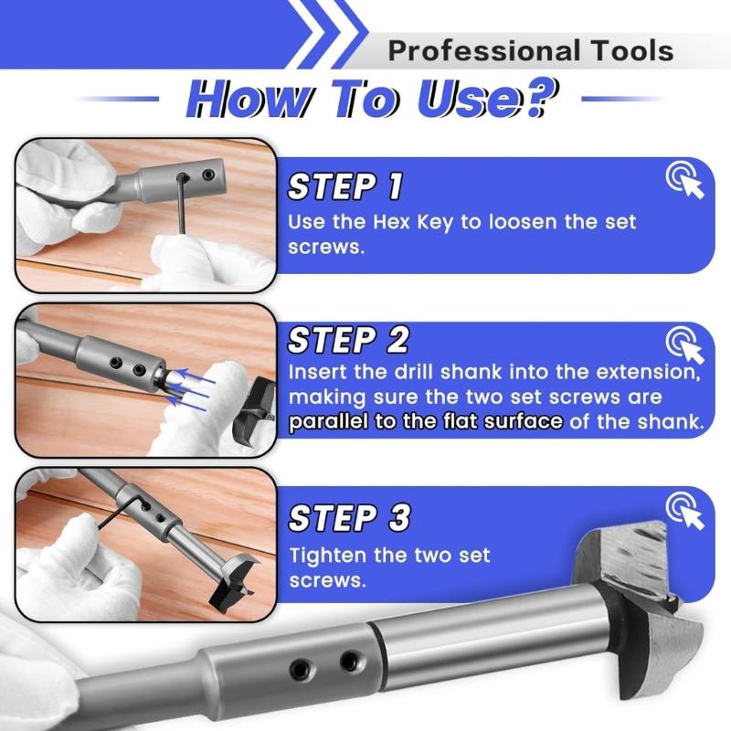 Präzise Forstnerbohrer-Verlängerungsstange aus Kohlenstoffstahl für reduzierte Bohrabweichung Funktionale Anwendungen