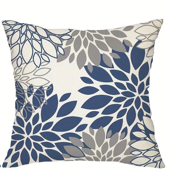 Blue And White Geometric Linen Pillowcase Sofa Cushion Cover Home Decoration Can Be For You 40X40 45X45 50X50