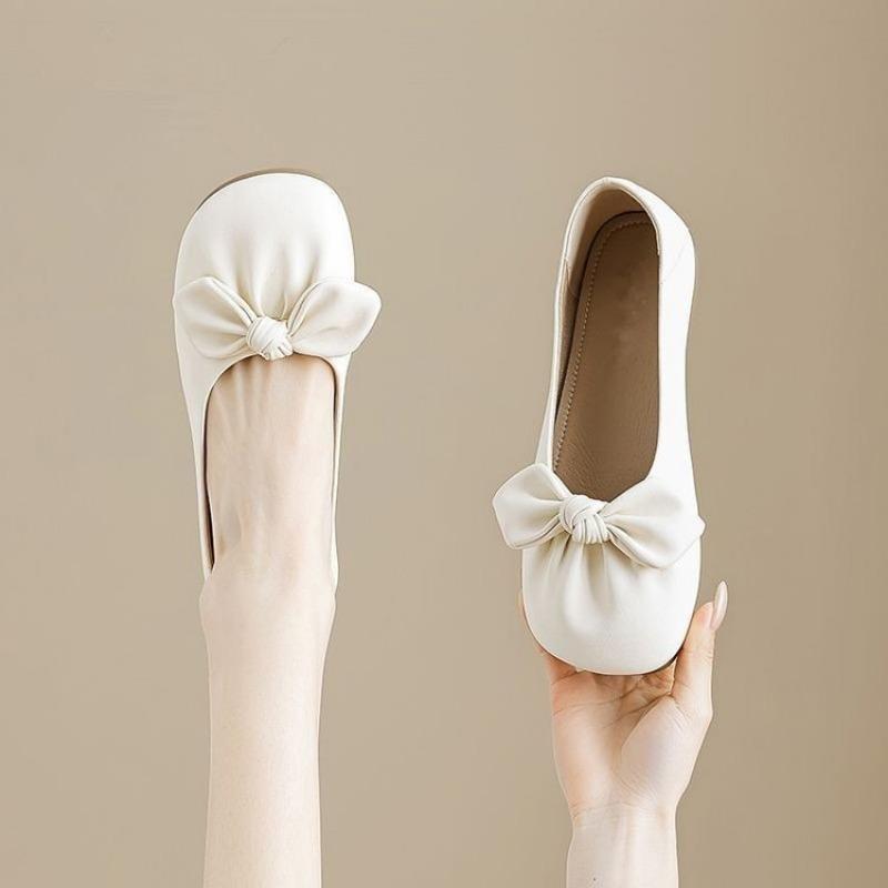 

Bow Mary Jane women s shoes single shoes autumn new shallow soft-soled shoes women s flat beanie shoes 35