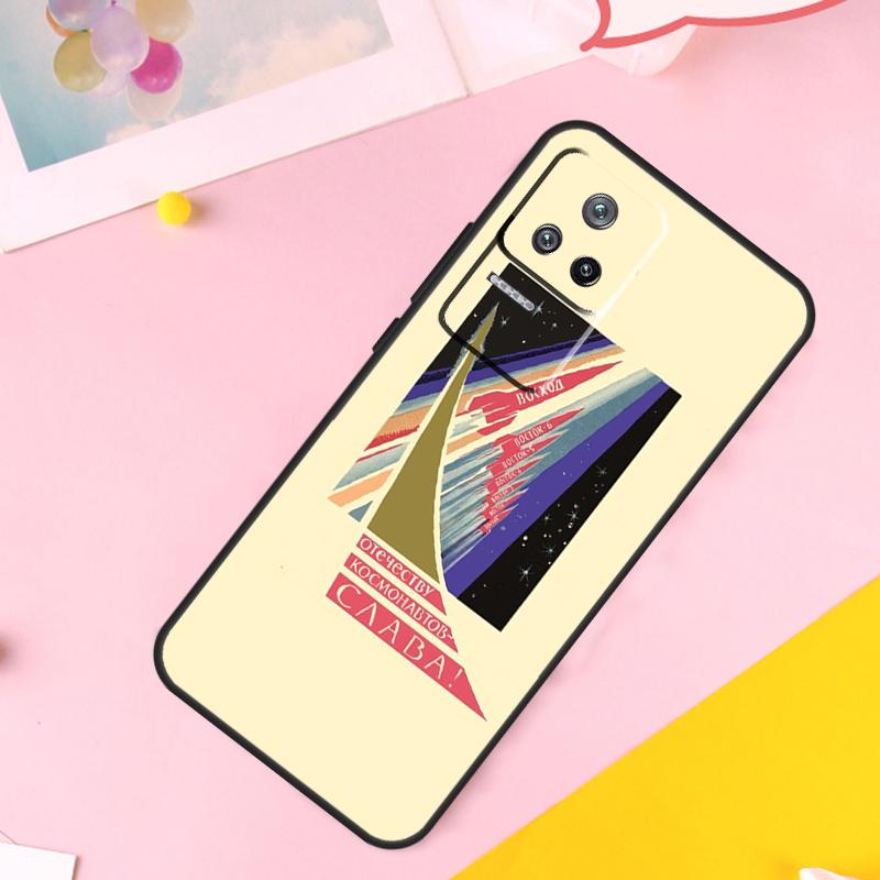 CCCP Soviet Space Propaganda Art Case For Xiaomi 14 Ultra 13 11T 12T 13T Pro 12 Lite POCO X6 Pro M6 X3 X4 X5 M5s F3 F5 Cover
