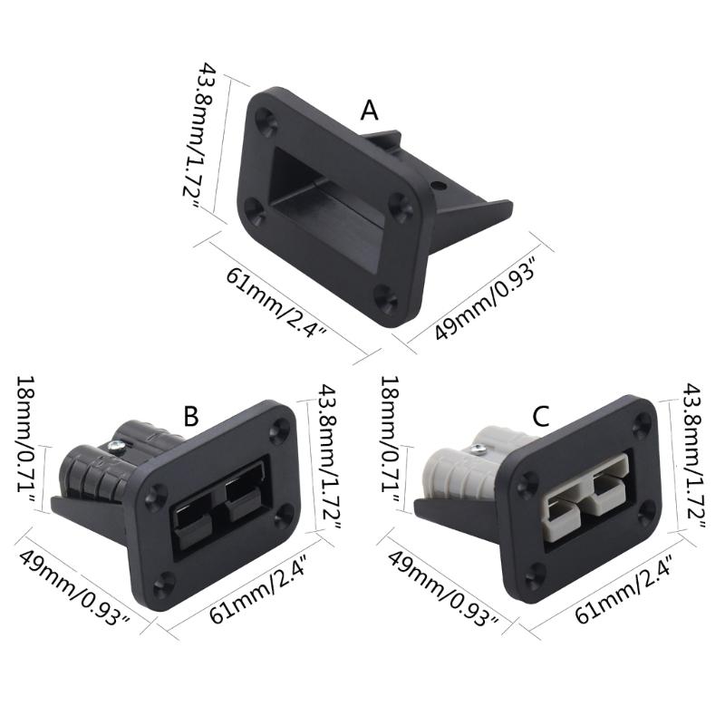 50 Amp Connector Plug for Andersons Plug Universal Flush Mount Recessed Plate