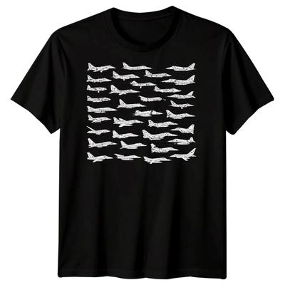 Fighter Jets Military Aviation Mens T-Shirt Air Combat Graphic