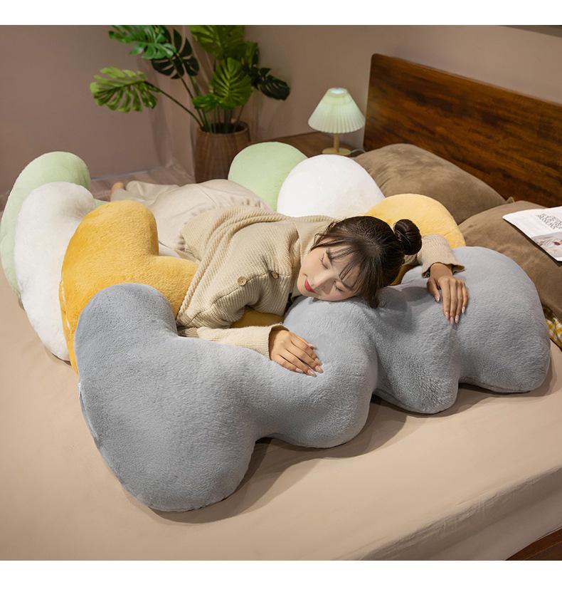 Wave-Shaped Cloud Leg & Back Hugging Pillow - Long Body Cushion for Side Sleepers