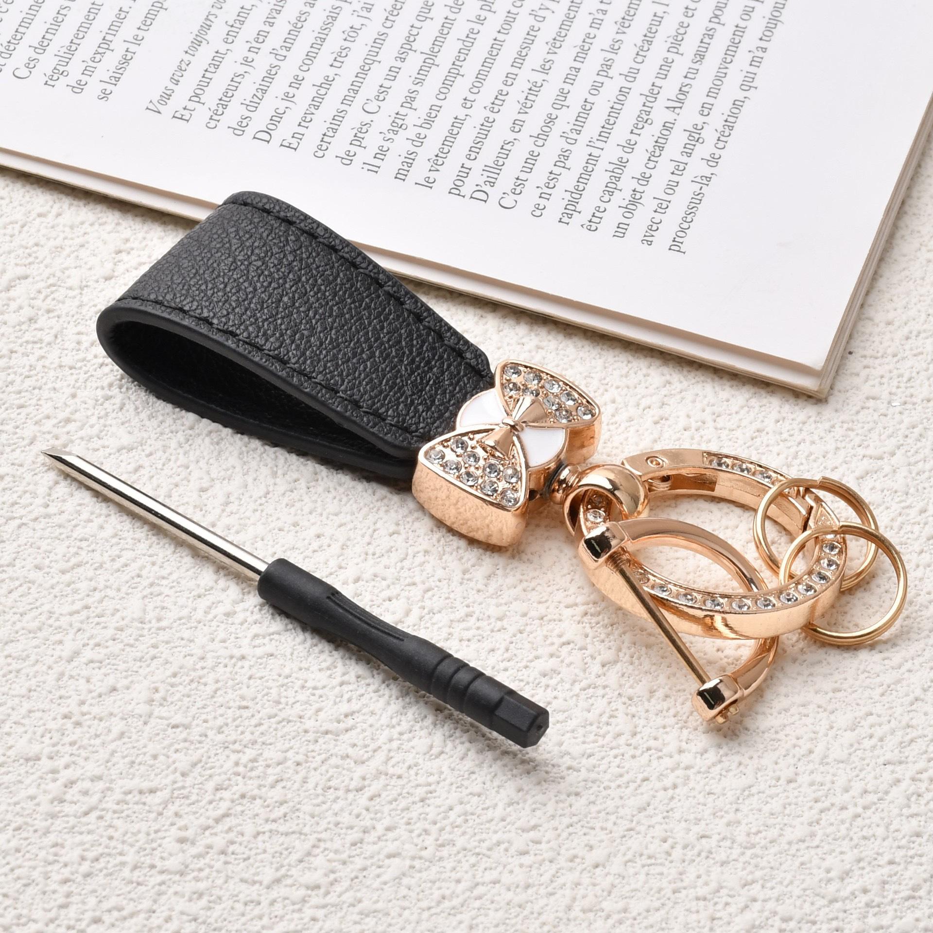 Rhinestone Bow Knot Keychain Charm for Bags & Cars