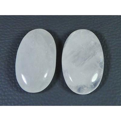 36-36MM Natural Pink Rose Quartz Oval 2Pcs Healing Crystal Cabochon Gemstone SK-3541