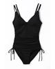 Azura Exchange Ribbed Knit One Piece Swimsuit with Adjustable Straps