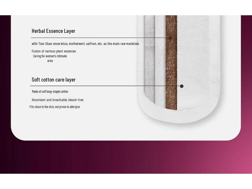 Absorventes Hidratantes Antibacterianos à Base de Ervas Snow Lotus para Higiene Íntima Feminina