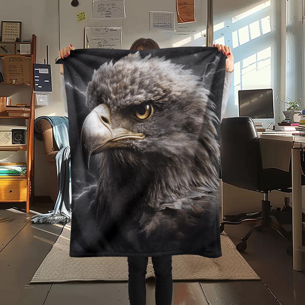 Eagle Print Flannel Blanket, High Quality Comfortable for All Seasons, Home Decor, Warmth and Comfort, Perfect for Christmas Gifts