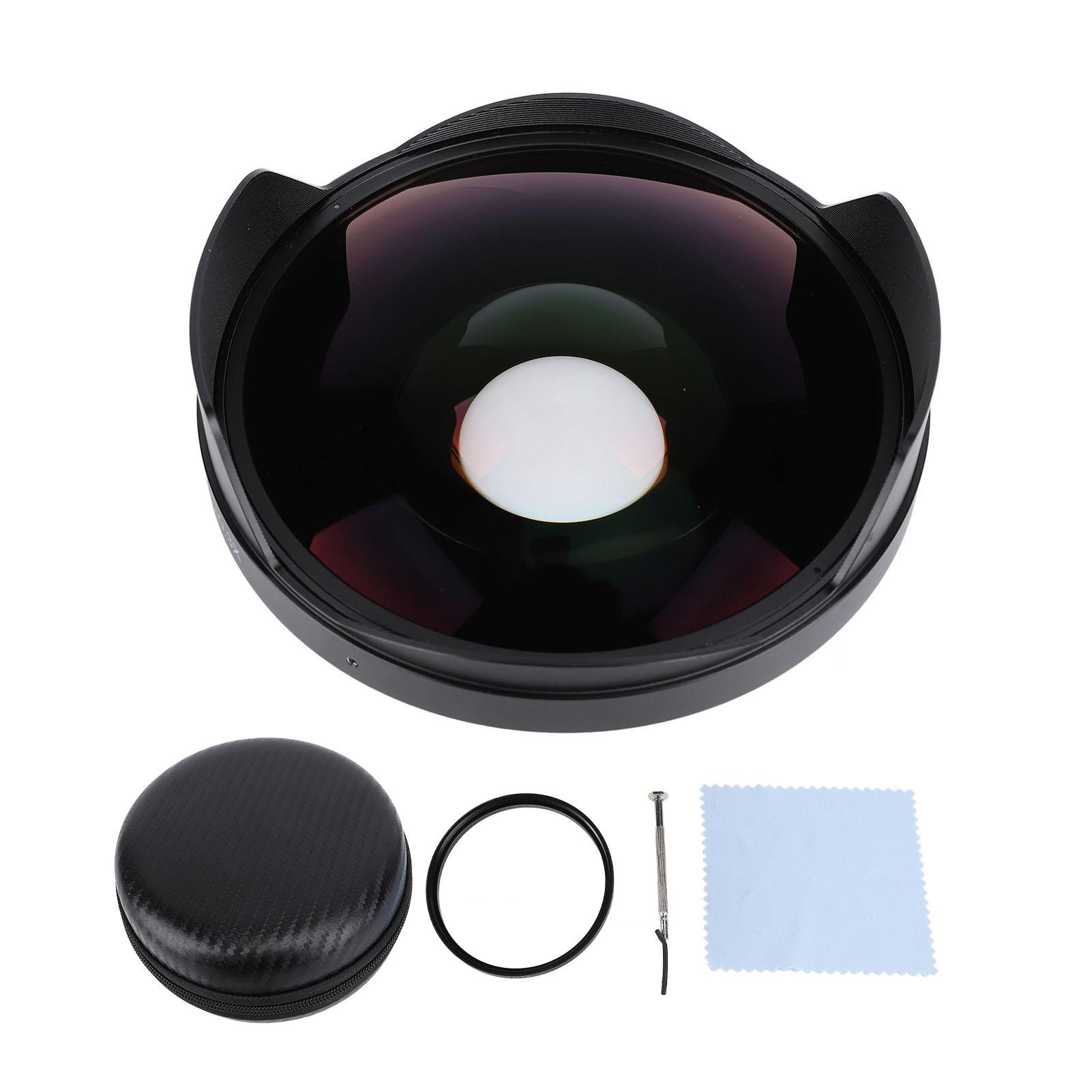 

0.3X Fisheye Lens 72mm Thread Mount Long Depth Of Field Wide Angle Fisheye Lens with Hood for