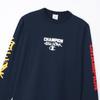 Champion Long Sleeve Long Crew Graphic Logo Men's T-Shirt, Navy, Sleeve, Neck, 100% Cotton, Print, Basic, C3-Z411