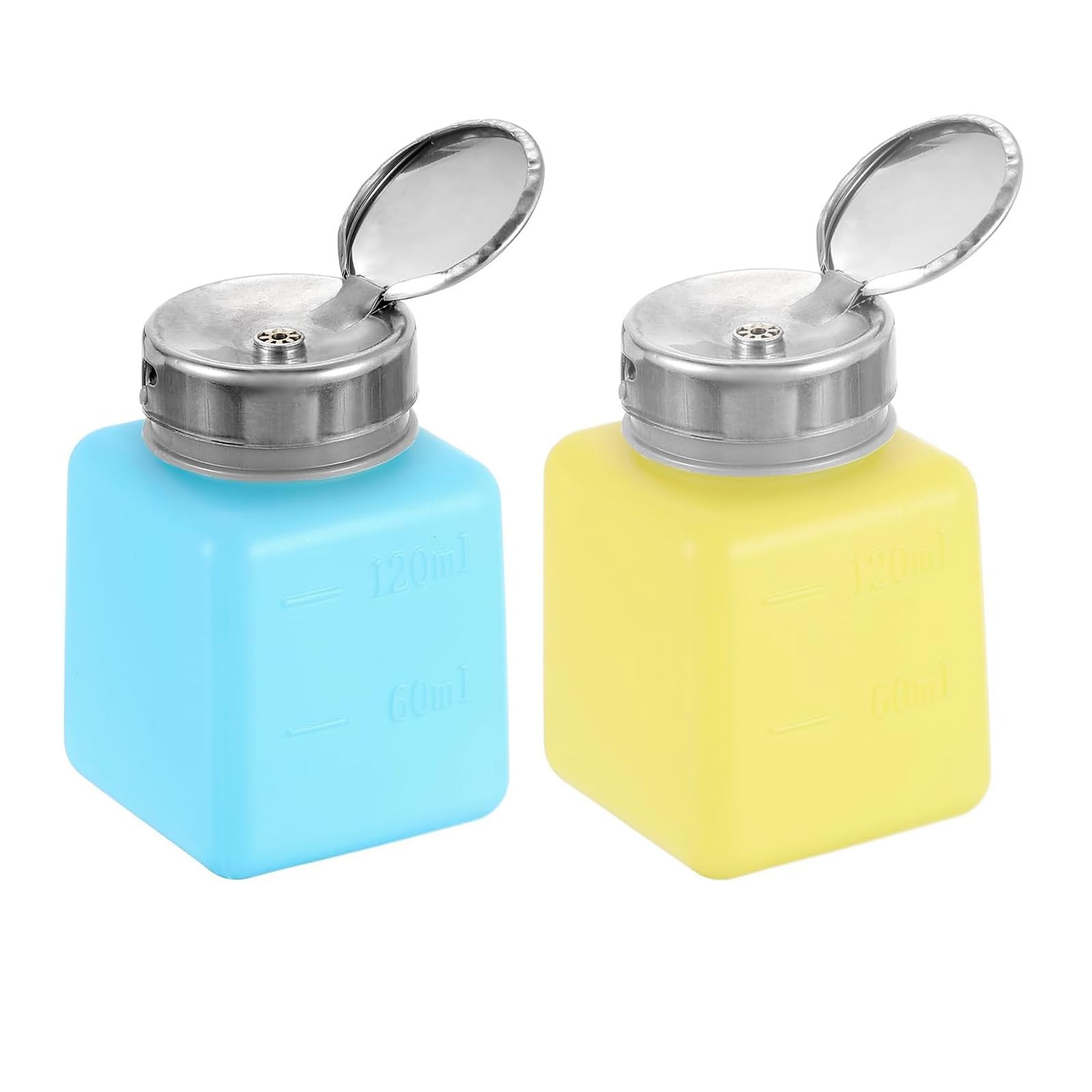 Doyime Empty Pump Bottles, Set of 2, Nail Bottles, 120ml Pump Dispenser, Remover Small жёлтый