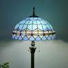 Retro Nordic Style Tiffany Floor Lamp - Colored Glass Light for Living Room, Bedroom, or Study.
