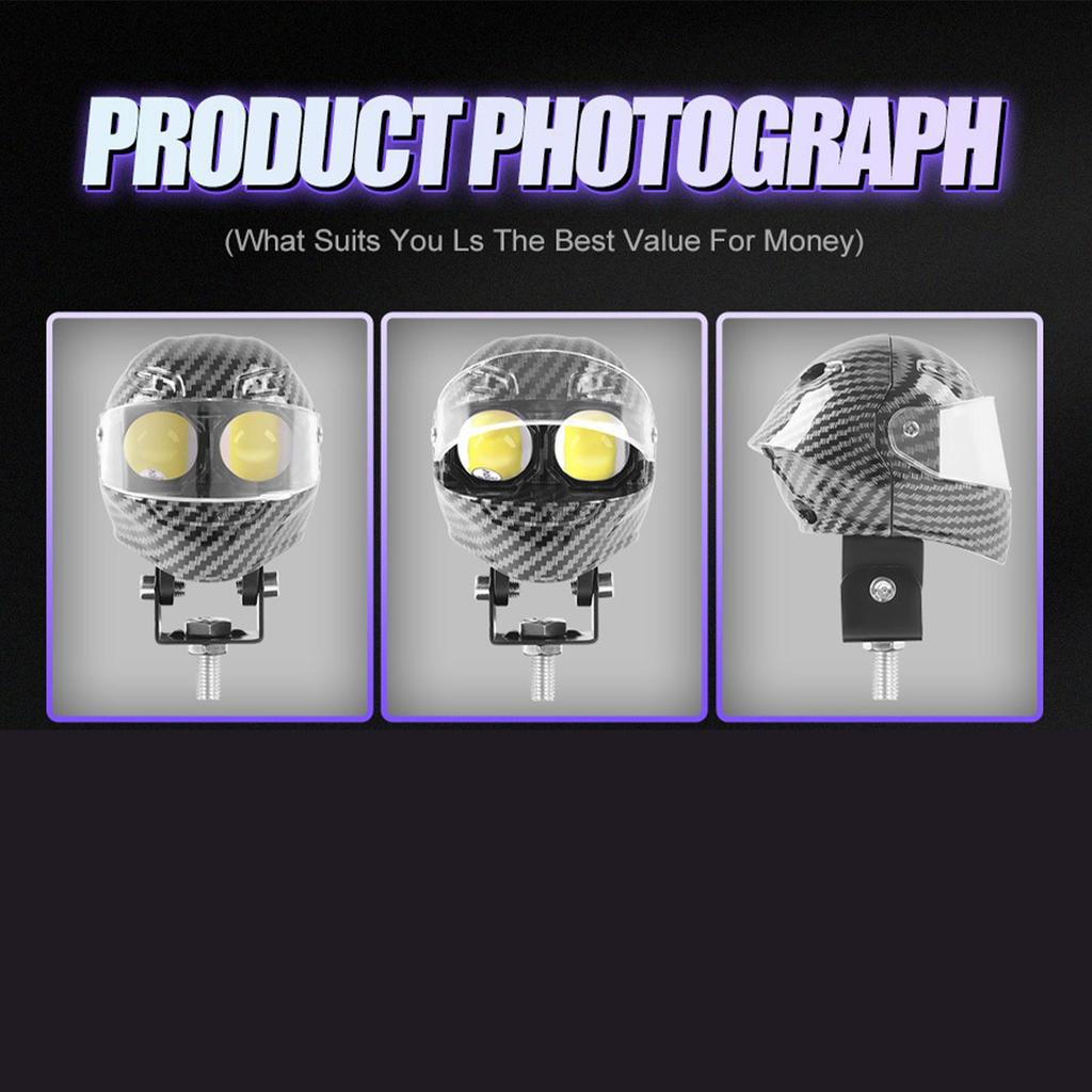 Motorcycle LED Lights Waterproof Lamp Helmet Shaped Double Color Flash Motorcycle Driving Lights For Road Touring Outdoor