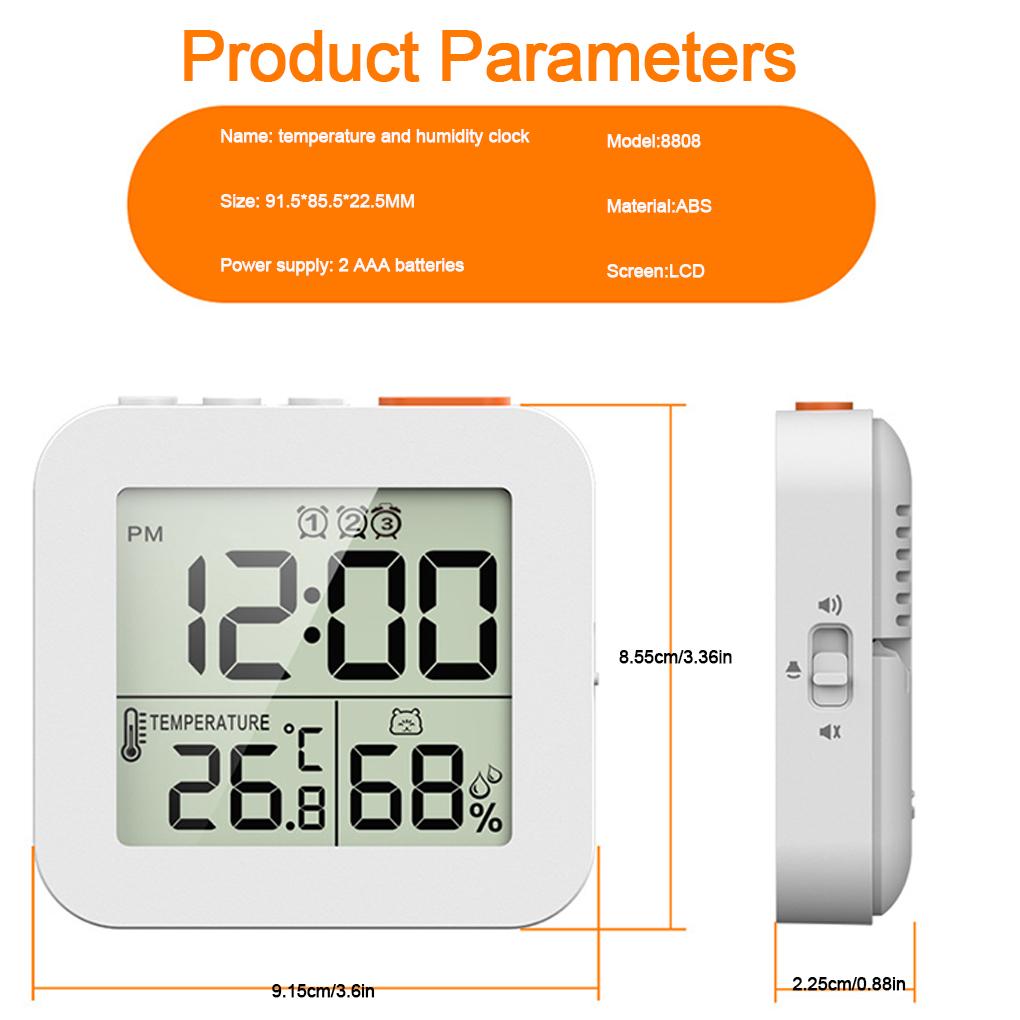 ABS Timer And Humidity Meter Stay Organized With Waterproof Shower Clock Humidity Thermometer Cycle