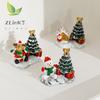 Christmas Decorations Snowman Xmas Tree Elk Small House Miniature Landscape Ornaments Winter Village Scene Desktop Display