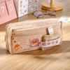 Kawaii Big Pencil Case Zipper Large Capacity Cute Pencil Box Portable Storage Bag School Suppliescosmetic Organizer