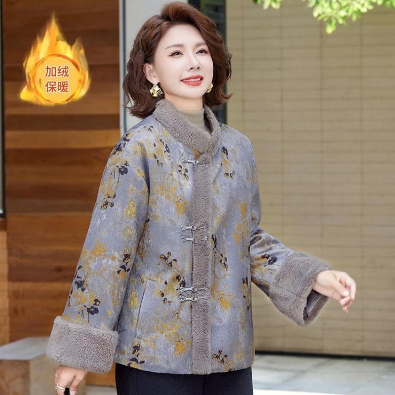 Winter Type Velvet Padded Jacket To Keep Warm and Thickened Mother's Padded Coat for Women