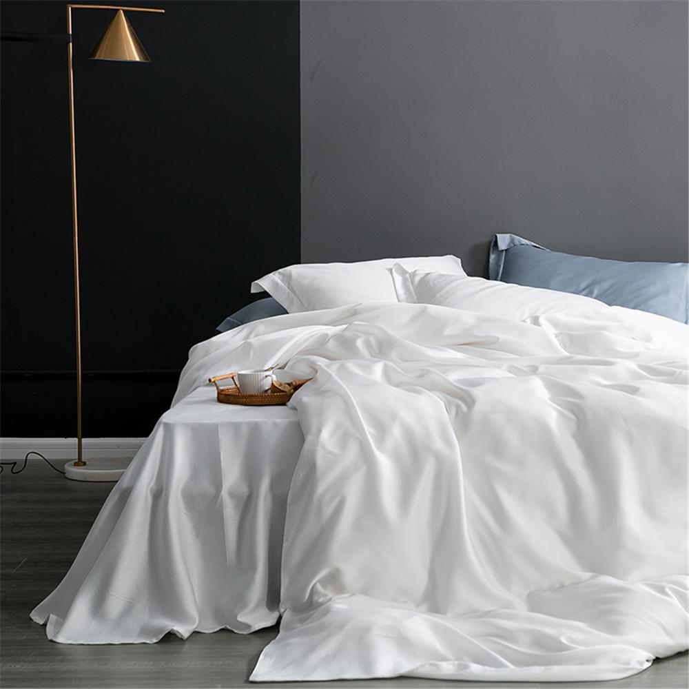 Sondeson Nature 100% Silk Dark Blue Bedding Set Healthy Skin Beauty Queen King Duvet Cover Set Flat Sheet Pillowcase Bed Linen