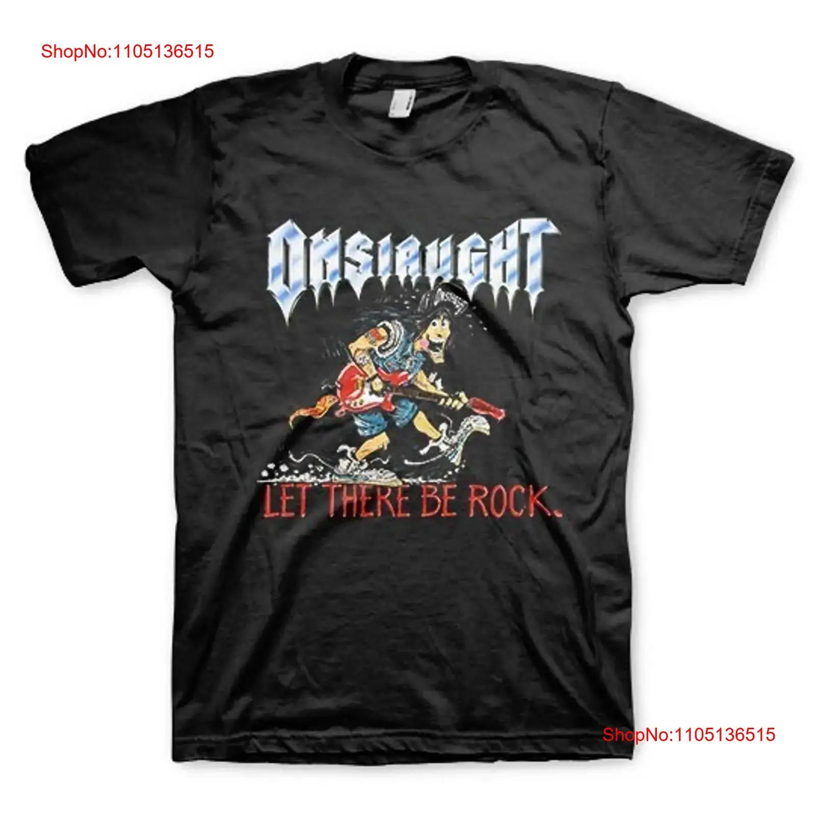 Vtg ONSLAUGHT Band Let There Be Rock For Fans Heavy Cotton T Shirt vintage Washed Soft Top For Everyday Wear streetwear S разноцветный