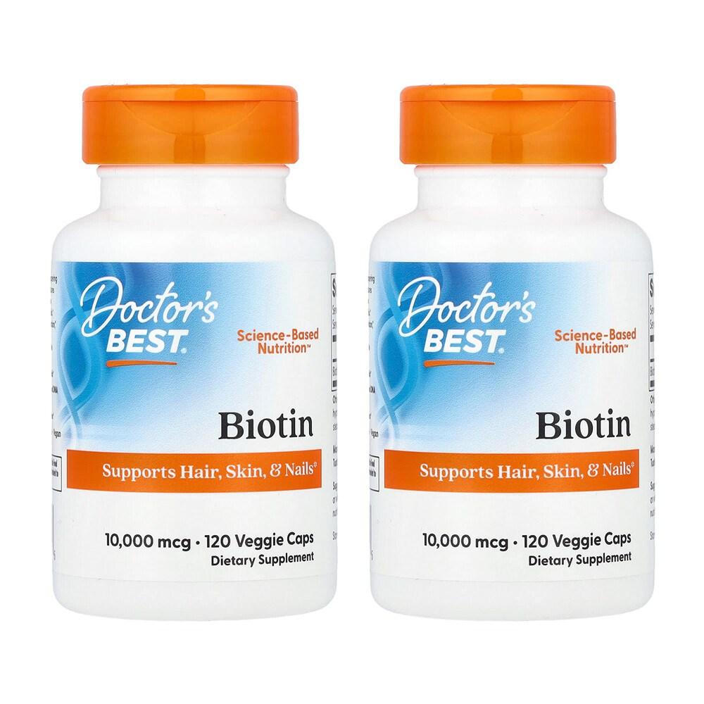 Best Doctor's Biotin 10,000mcg Veggie Capsules 120 Tablets 2 pcs