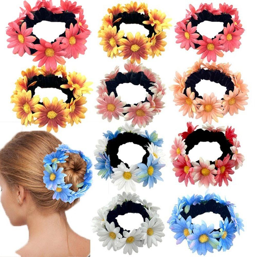 Simulace Látková Květinová Čelenka Elastické Gumičky do Vlasů Sponky Módní Čelenky Ženy Dívky