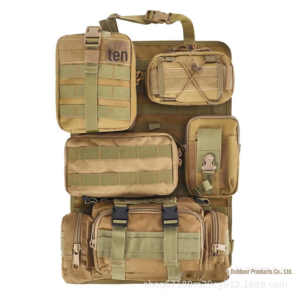 Tactical Seat Back Organizer with 5 Soft Pockets - Vehicle Storage Hanger Bag