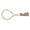 Wood Wood Jute Bead Garland with Tassel 11in Boho Home Wooden Bead Drape  Flower Pot Wrapping Decor