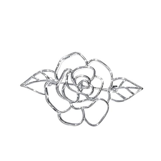 

Women Brooch Hollow Rose Flower Design Polished Finish Brooch Pin Dress Coat Sweater Badge Versatile Fashion Accessory серебряный