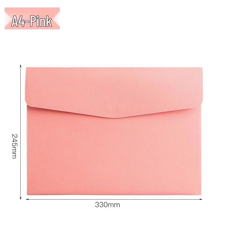 

Трансграничная кожаная папка для документов формата А4 с кнопкой-застежкой A4 Document Folder розовый