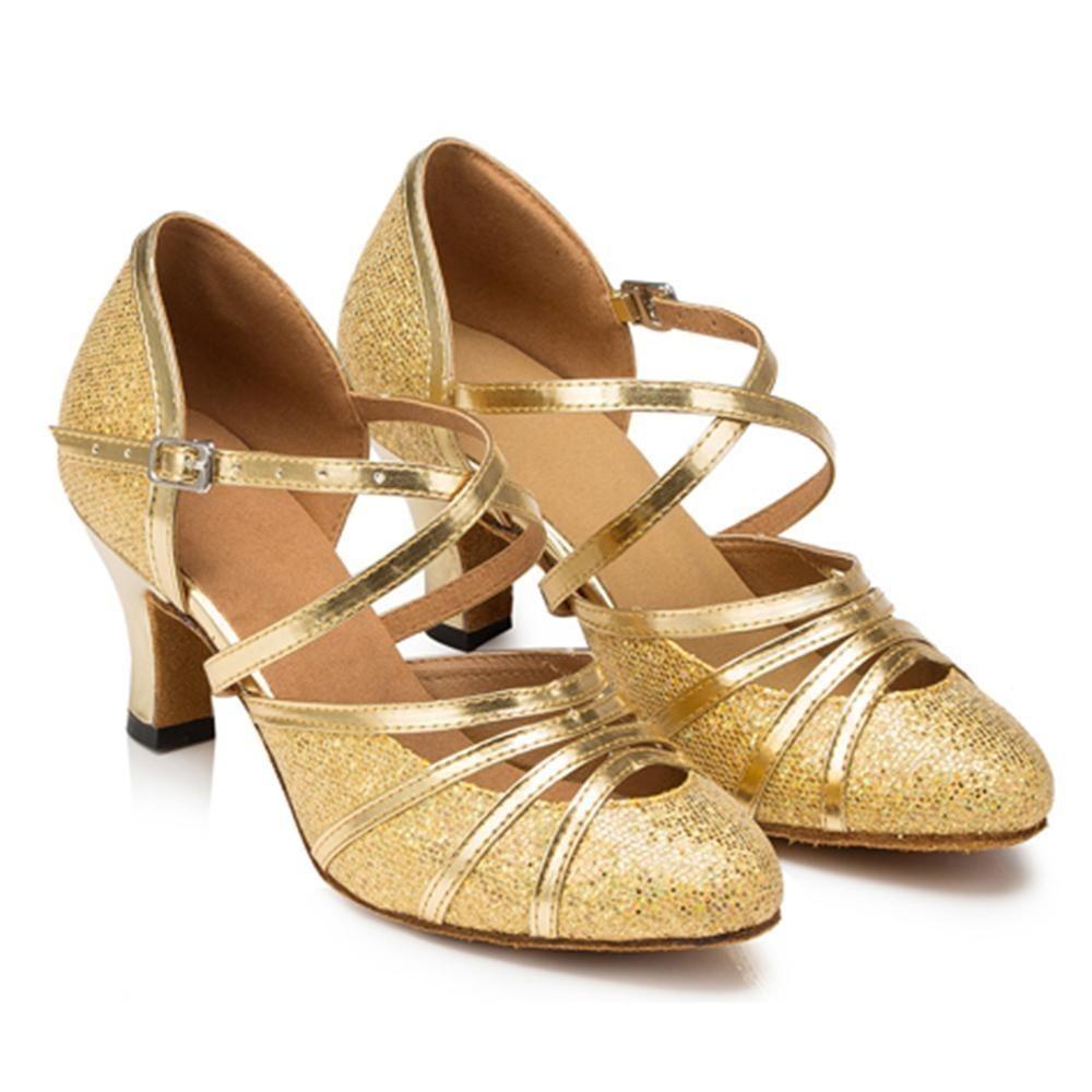 Elegant New Fashion Lady Latin Bling Sandals With Low Heel For Ballroom Dancing