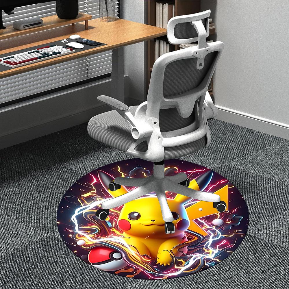 

1pc Pikachu, Pokémon Chair Carpet for Office Non-Slip,Machine Washable Rug for Office, Room - Holiday Decor - Machine Made yy251017287 80cm by 80cm
