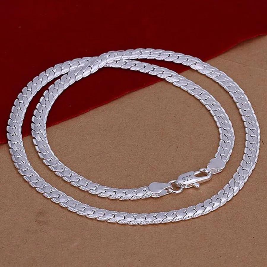 1MM 925 Sterling Silver Chain Fashion Sliver Necklace High Quality Snake Chain For Men And Women Jewelry