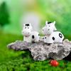 3PCS Cow Family Mini Animal Statue Model Car Ornament Craft Bonsai Decor Miniature Home Fairy Garden Decoration DIY Accessories